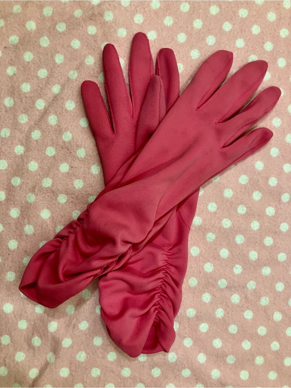 Vintage Hansen Gloves 7 Raspberry Pink